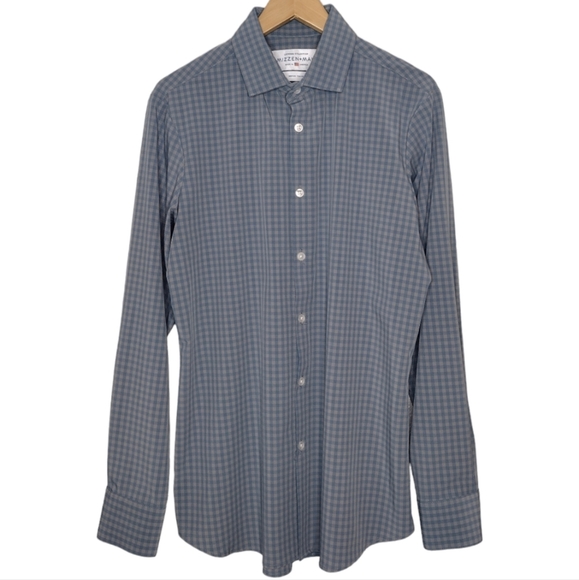 Mizzen+Main Leeward Men's Trim Fit Windowpane Long Sleeve Button Down Shirt Sz M - Picture 1 of 12